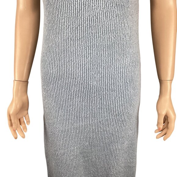 ASOS Design Womens Maxi Dress Size 6 NWOT Boucle Sleeveless Extreme Roll Blue - Picture 5 of 13